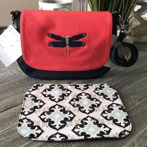 SOLD! *NWT* Flap Crossbody in Navy/Dragonfly